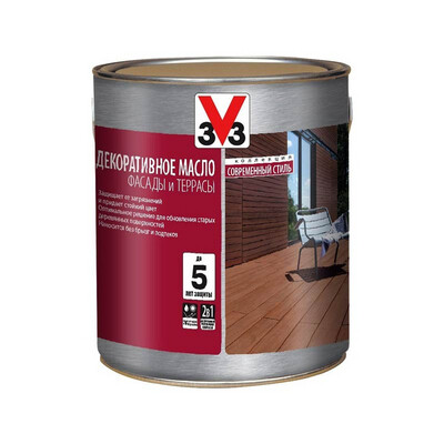 Декоративное масло для фасадов и террас V33 антрацит 2,5л